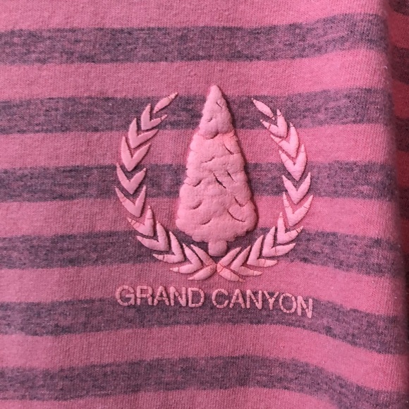 Vintage Cal Cru shirt Men's L / XL two tone pink stripe GRAND CANYON logo retro - Picture 2 of 9